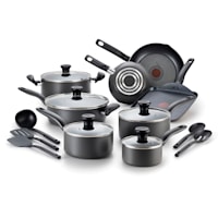 T-fal Initiatives 18-Piece Cookware Set, Gray