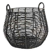 Rocco Black Rattan Storage Basket, Large