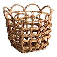 Providence Scallop Edge Water Hyacinth Storage Basket, Small