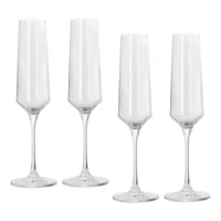 Bistro Set of 4 Glass Wine Flutes, 7.6oz