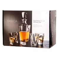 Set of 5 Tribeca Crystal Whiskey Set, 25.5oz/11.5oz