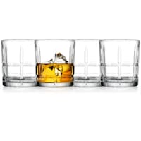 Set of 4 Grid Double Old Fashioned Glasses, 11.5oz