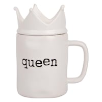 Matte Black & White Queen Mug, 21oz