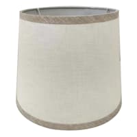 Off-White with Grey Trim Tapered Drum Small Table Lamp Shade, 9x11x9