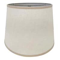 Off-White with Tan Tapered Drum Large Table Lamp Shade, 13x17x12