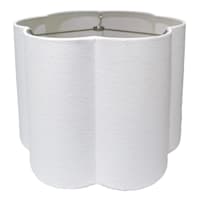Providence White Scalloped Tapered Drum Medium Table Lamp Shade, 14x16x11