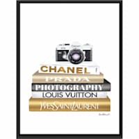 Framed Glam Books Canvas Wall Art, 12x16