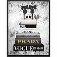 Framed Glam Books Canvas Wall Art, 12x16