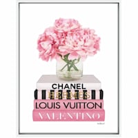 Framed Glam Books Canvas Wall Art, 12x16