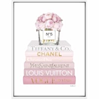 Framed Glam Books Canvas Wall Art, 12x16