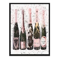 Framed Glam Champagne Canvas Wall Art, 16x12