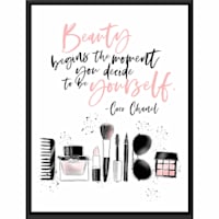 Framed Beauty Begins Canvas Wall Art, 12x16