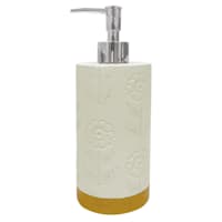 Honeybloom Reagan White Flower Stamp Soap Dispenser, 8.4"