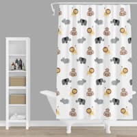 Tiny Dreamers Zoo Animals Printed Shower Curtain, 72"