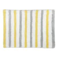 Tiny Dreamers Yellow & Grey Striped Bath Rug, 17x24