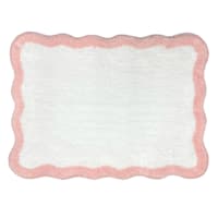 Tiny Dreamers Pink Scalloped Border Bath Rug, 17x24