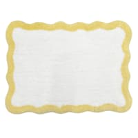 Tiny Dreamers Yellow Scalloped Border Bath Rug, 17x24