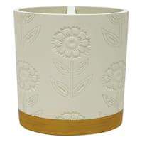 Honeybloom Reagan White Flower Stamp Toothbrush Holder, 4.5"