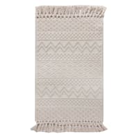 Found & Fable Ivory Woven with Fringe Bath Rug, 20x32