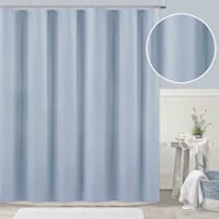 Providence Blue Penny Striped Shower Curtain, 72"