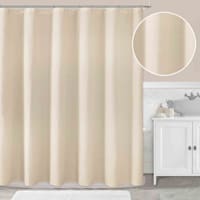 Crosby St. Solid Taupe Waffle Shower Curtain, 72"