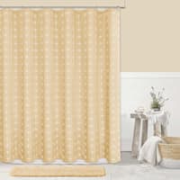 Honeybloom Yellow Crossover Embroidered Shower Curtain, 72"