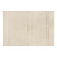 2-Pack White Simple Stripe Bath Rug Set, 17x24 & 20x32
