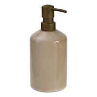 Found & Fable Noah Beige Ceramic Glaze Soap Dispenser, 7.3"