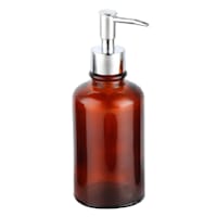 Honeybloom Asher Glass Amber Soap Dispenser, 8.1"