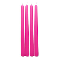 4-Pack Pink Unscented Overdip Taper Candles, 10"