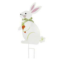 Homespun Easter Metal Bunny Yard Stake with Carrot, 22"