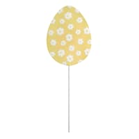 Honeybloom Yellow Printed Easter Egg Yard Pick, 5"