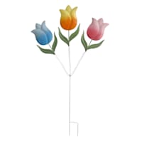 Homespun Easter Triple Tulips Yard Stake, 17"