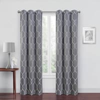 2-Pack Grey Embroidered Blackout Grommet Curtain Panels, 84"