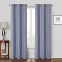 Rockwell Solid Blue Blackout Grommet Curtain Panel, 84"