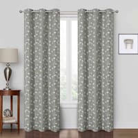 Rockwell Sage Embroidered Blackout Grommet Curtain Panel, 84"