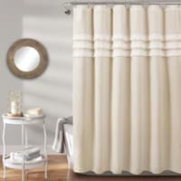 Found & Fable Neutral Ciel Tassel Shower Curtain, 72"