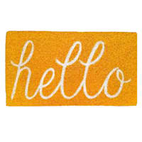 Honeybloom Hello Yellow Coir Mat, 18x30