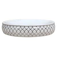 Providence Charlotte White & Gold Checkered Soap Dish, 5.5"