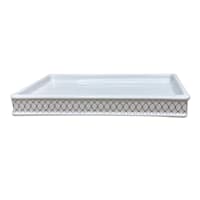 Providence Charlotte White & Gold Checkered Metal Vanity Tray, 6x11