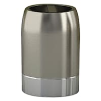 Providence Esme Silver Matte & Shiny Steel Toothbrush Holder, 4.5"