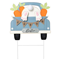 Homespun Easter Blue Happy Easter Truck Yard Stake, 24"