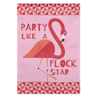 Sunny Club Flamingo Party like a Flock Star Garden Flag, 18"