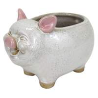 Indoor Pig Ceramic Pot, Extra Small