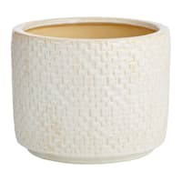 Found & Fable Indoor White Reactive Glaze Geo Planter, Large
