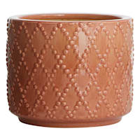 Indoor Blush Reactive Glaze Diamond Pot, Medium