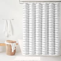 13-Piece Gray Luna Chevron Shower Curtain Set, 72"