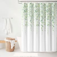 13-Piece Green Weeping Flowers Shower Curtain Set, 72"