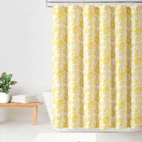 13-Piece Yellow Emma Jacobean Shower Curtain Set, 72"
