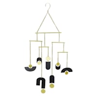 Crosby St. Black & Gold Metal Wind Chime, 19"